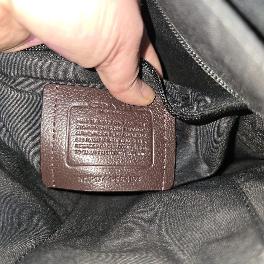 Coach Charles Brown Messenger Bag with Orange and Gray Stripes - Picture 5 of 6